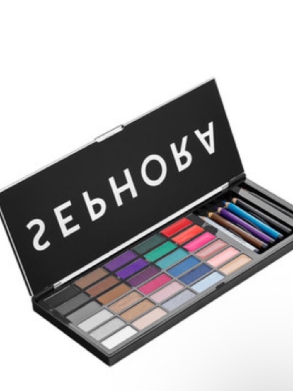 Sephora Multicolor Eyeshadow Palette with Pencils - Vibrant Assorted Shades